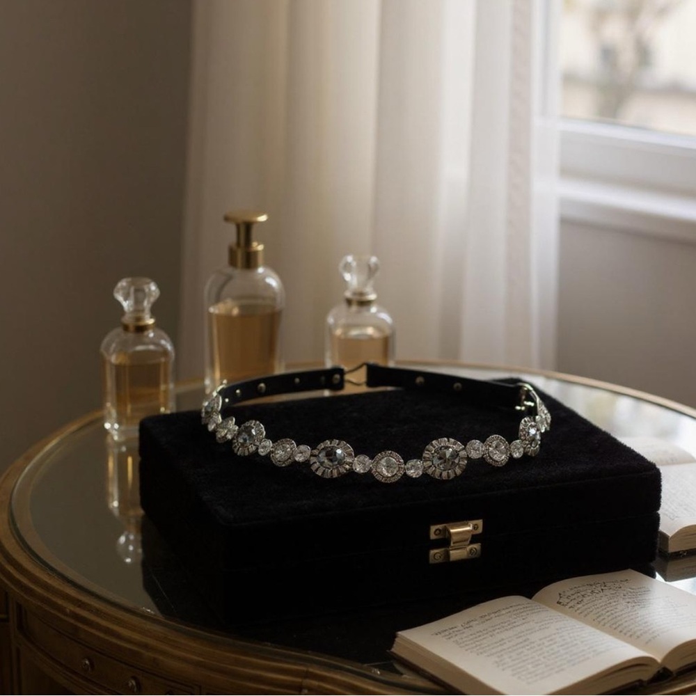 Bundle: Silver Circle Statement Necklace + Crysta… - image 2